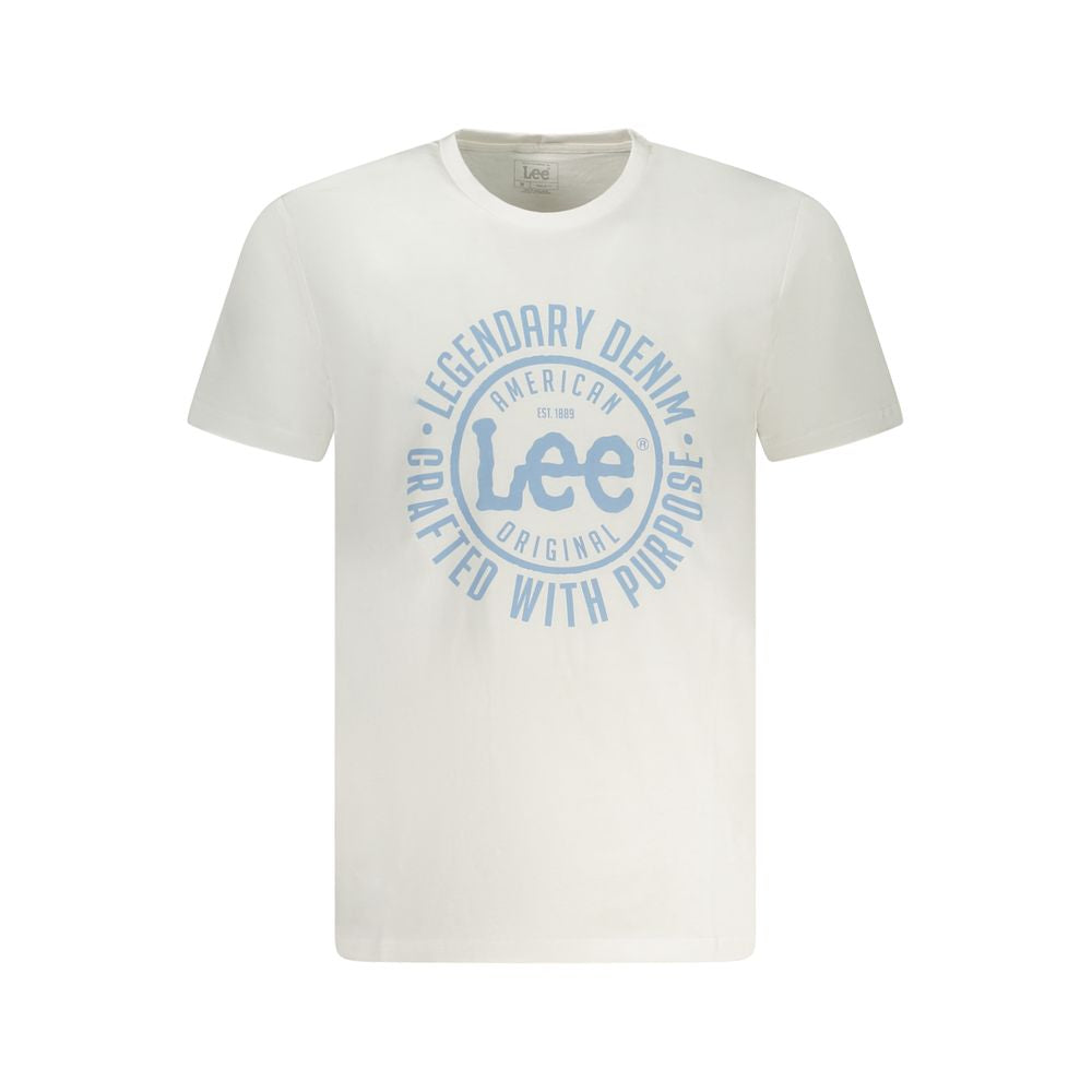 Lee White Cotton Men T-Shirt