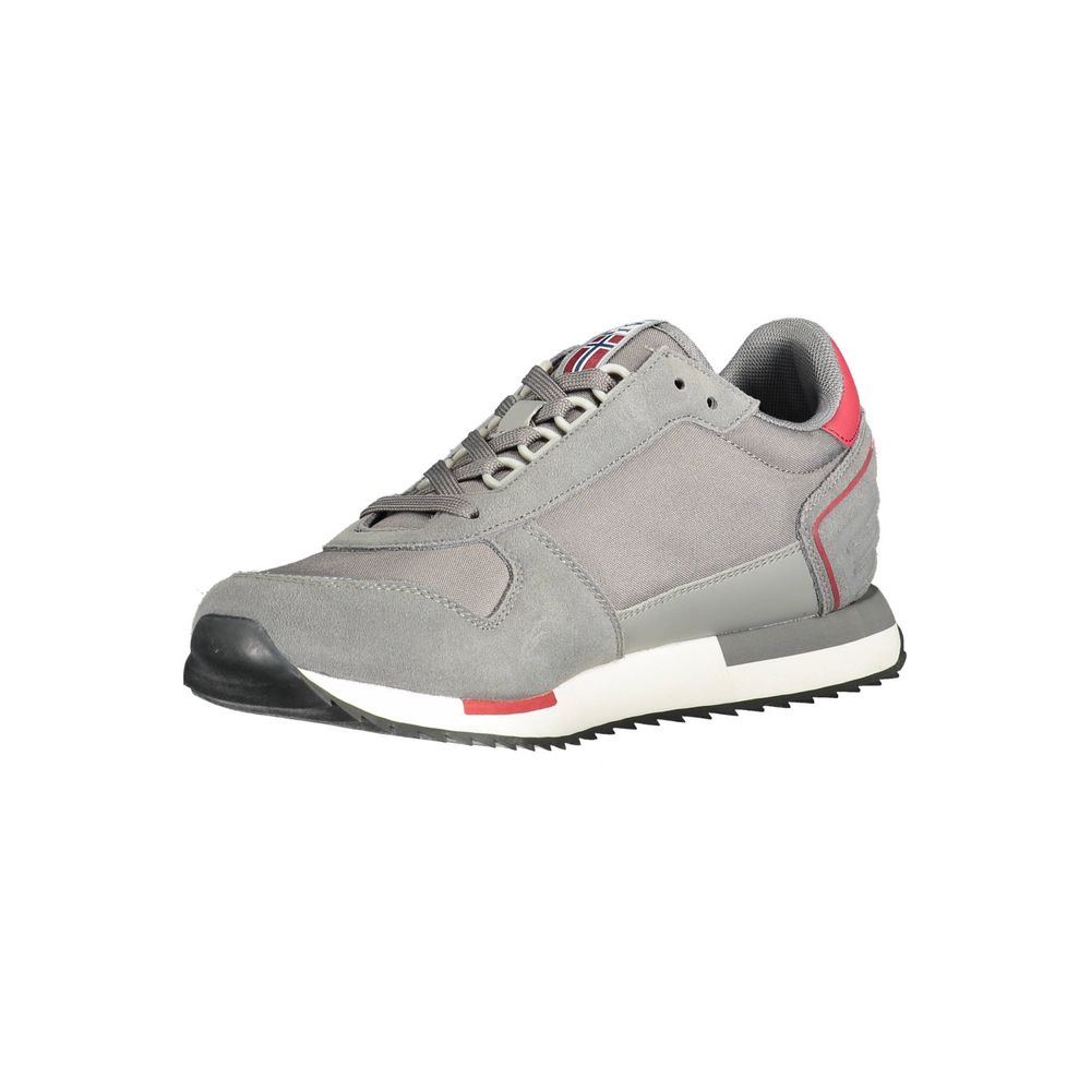 Napapijri Gray Leather Men Sneaker