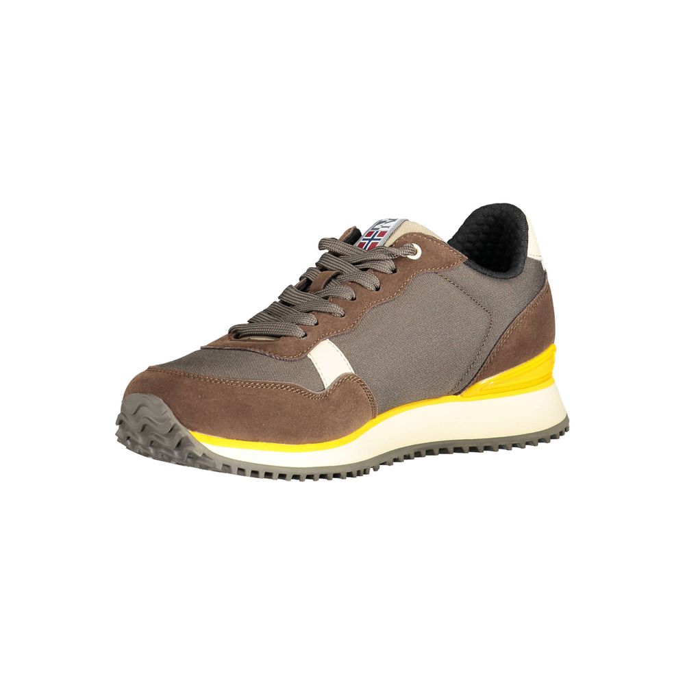 Napapijri Brown Polyester Men Sneaker