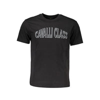 Cavalli Class Black Cotton Men T-Shirt