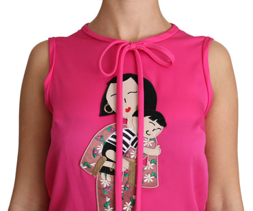 Dolce & Gabbana Elegant Pink Silk Family Tank Top Shirt