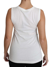 Dolce & Gabbana Elegant White Sleeveless Cotton Silk Shirt