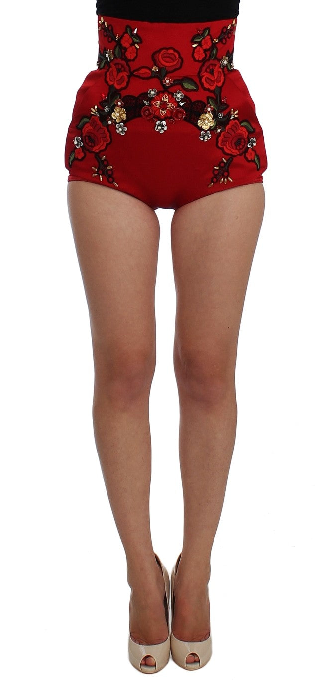 Dolce & Gabbana Enchanted Sicily Crystal-Embellished Silk Shorts