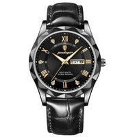 Timeless Luxury Leather Quartz Wristwatch