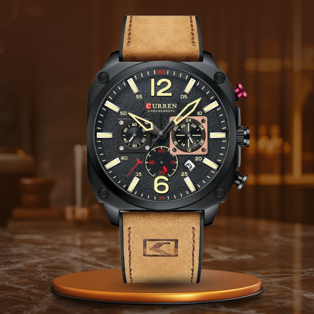 Heritage Business Leather Quartz Wristwatch