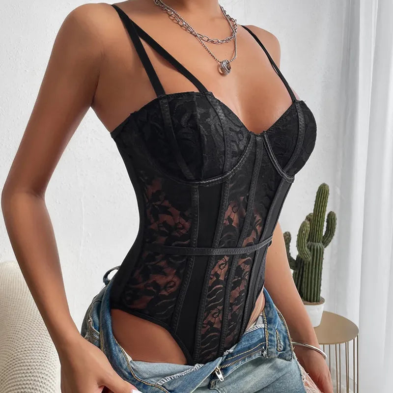 CELINE | Embroidered Corset Bodysuit - Retail Flare