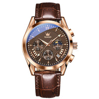 Sapphire Dial Quartz Leather Watch - Retail Flare