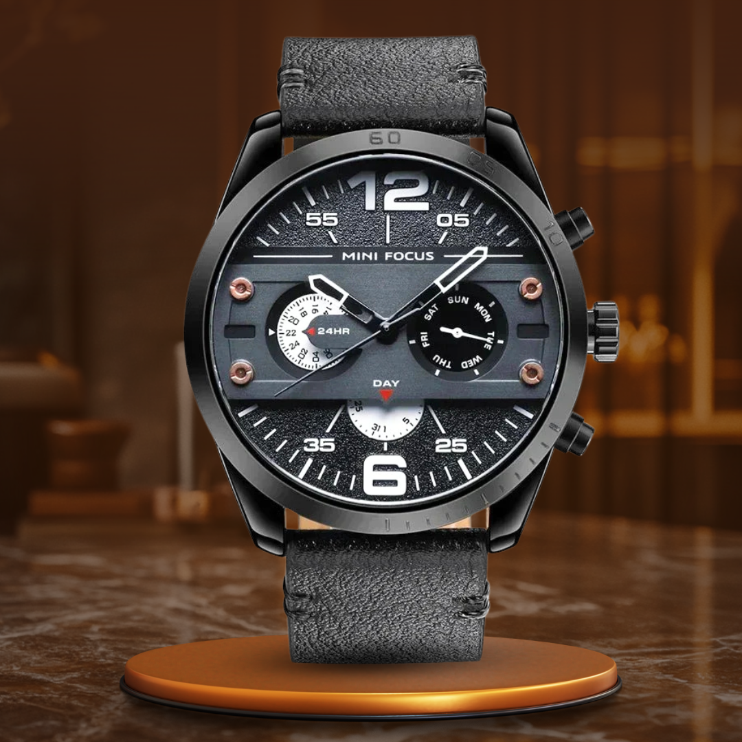 Executive Leather Band Quartz Chronograph