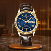 Timeless Luxury Leather Quartz Wristwatch