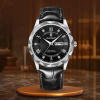 Timeless Luxury Leather Quartz Wristwatch