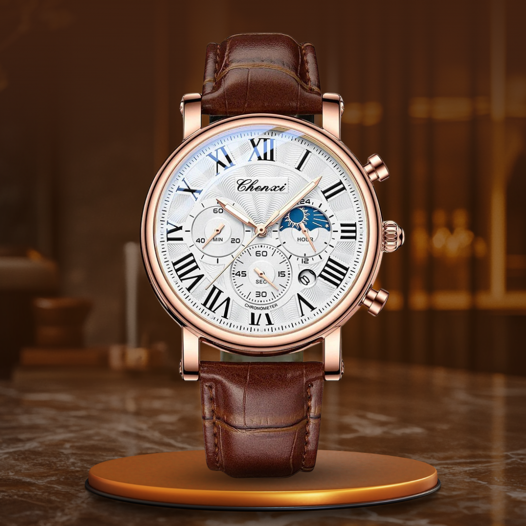 Regal Leather Strap Luxury Quartz Watch