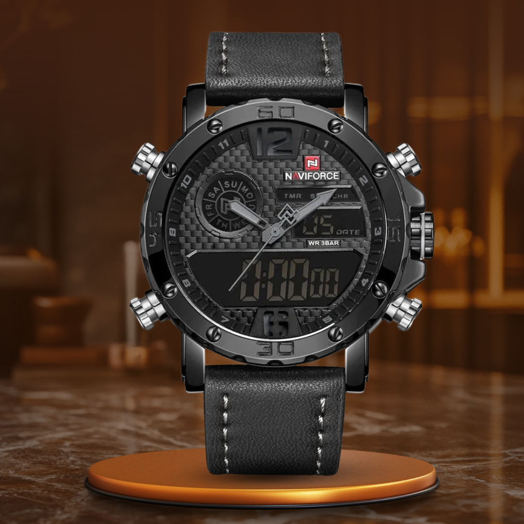 Men's Leather Sports Watch