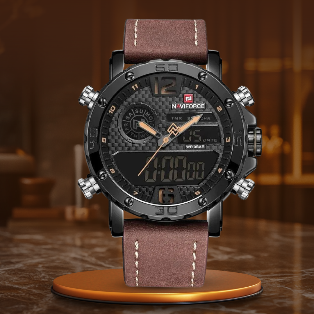 Men's Leather Sports Watch