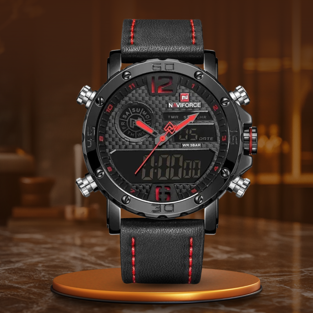 Men's Leather Sports Watch