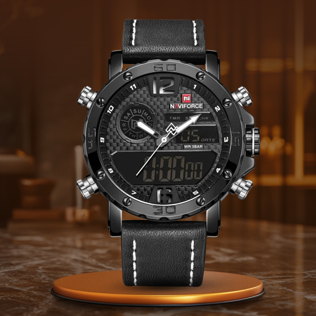 Men's Leather Sports Watch