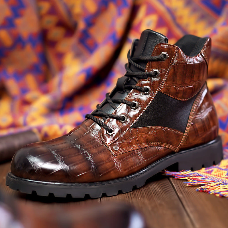 RENDELL™ | Croco Leather Boots - Retail Flare