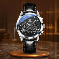 Sapphire Dial Quartz Leather Watch - Retail Flare