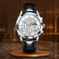 Sapphire Dial Quartz Leather Watch - Retail Flare