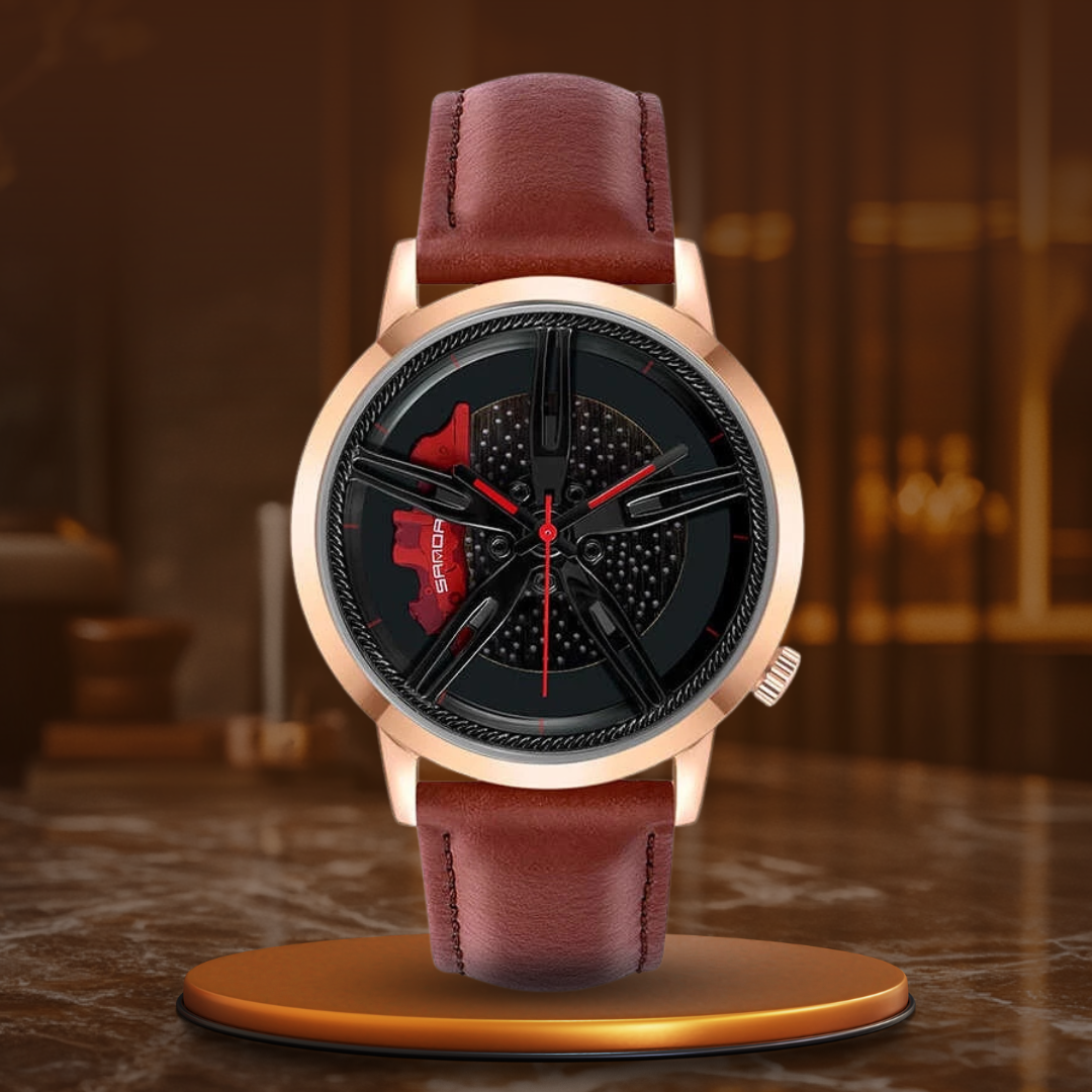 Opulent Rotating Hub Dial Timepiece - Retail Flare