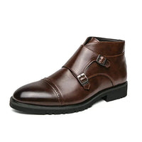 DARELL™ | Leather Boots with Double Monk Straps - Retail Flare