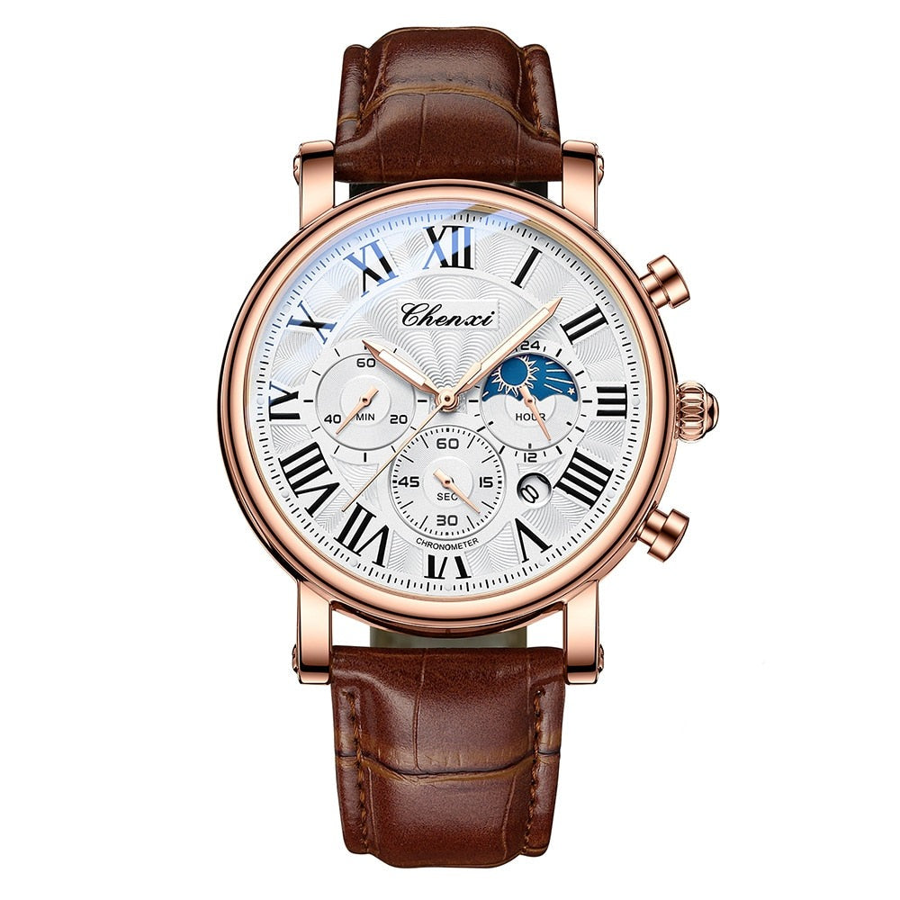 Regal Leather Strap Luxury Quartz Watch