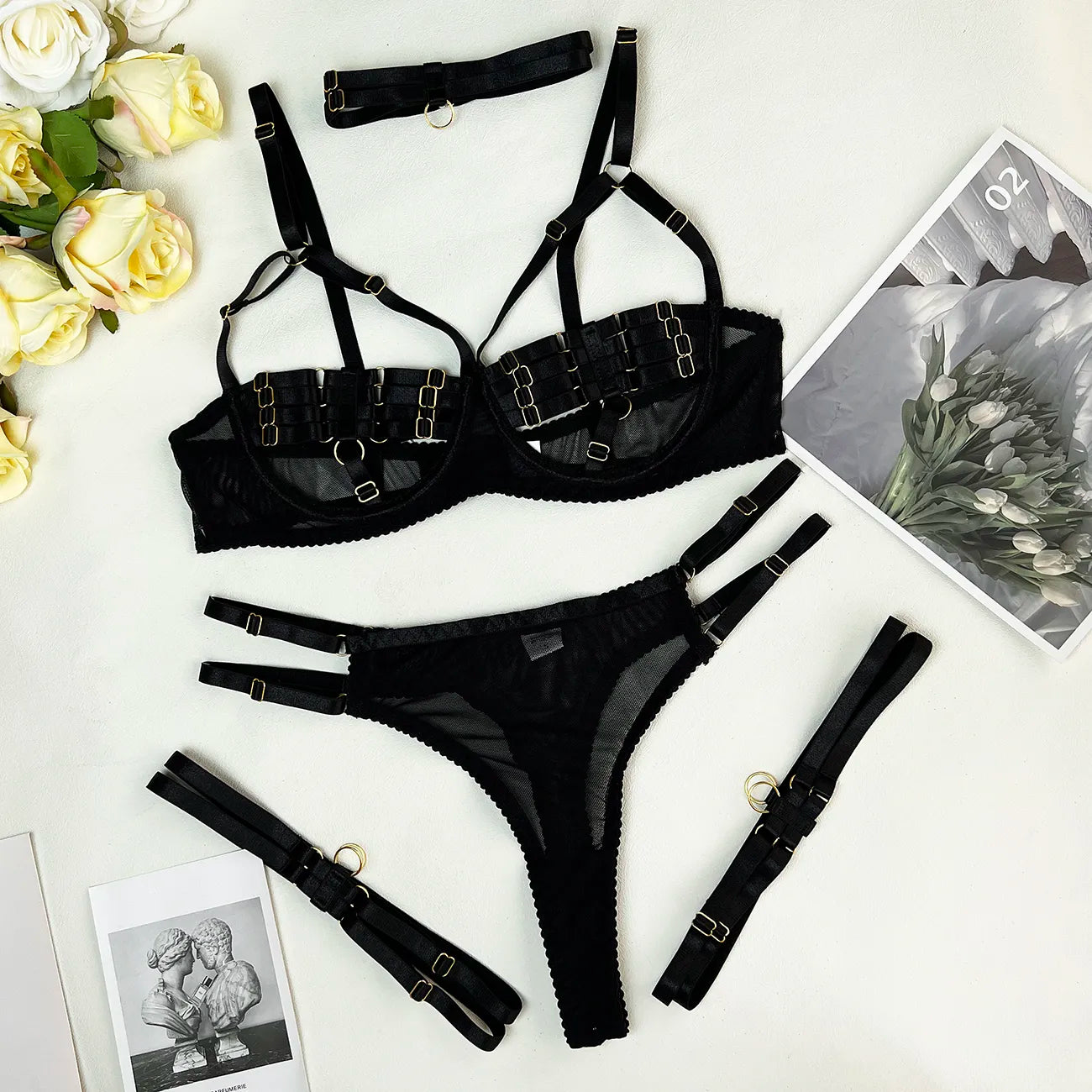 AMANDA | 4-Piece Lingerie Set - Retail Flare