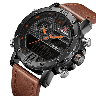 Men's Leather Sports Watch