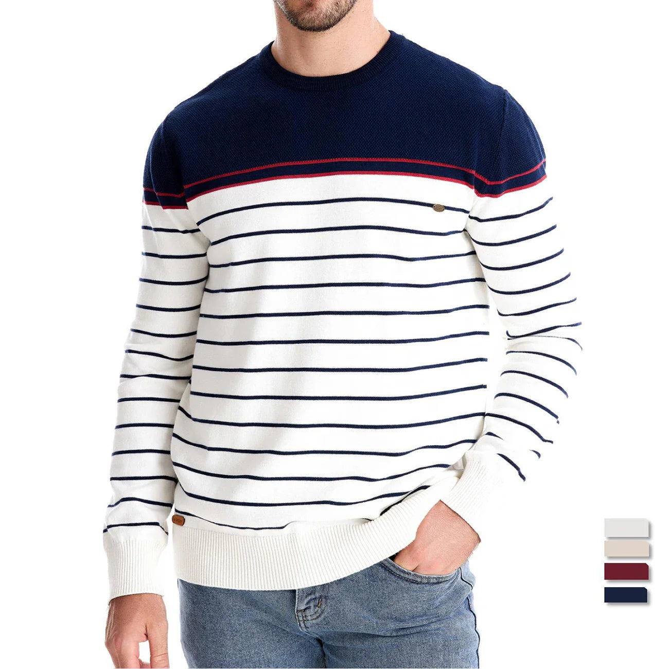 VAN TILBURGH™ | Men's Sweater with Stripe Design - Retail Flare