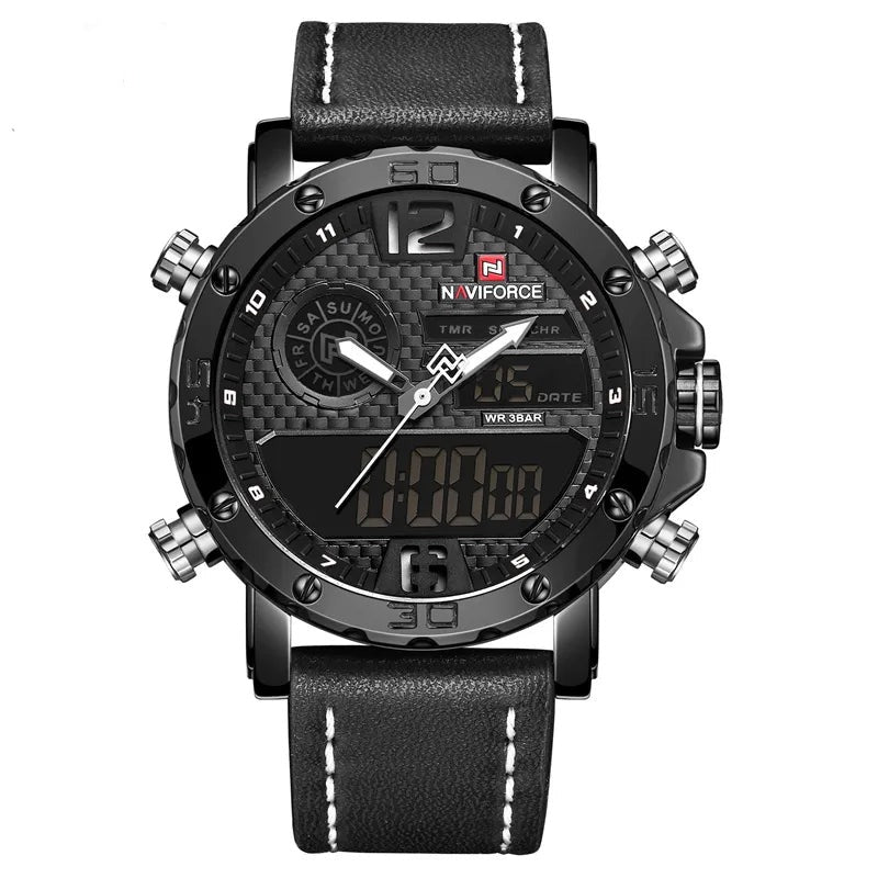 Men's Leather Sports Watch