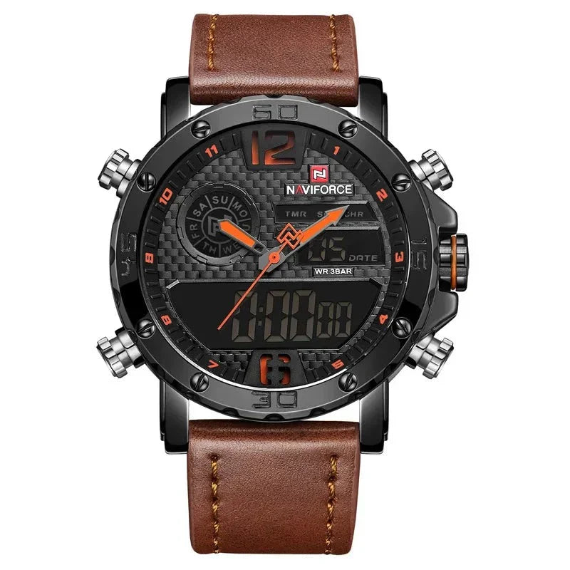 Men's Leather Sports Watch