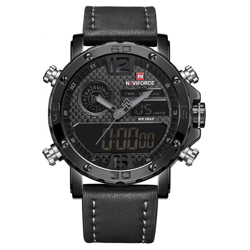 Men's Leather Sports Watch