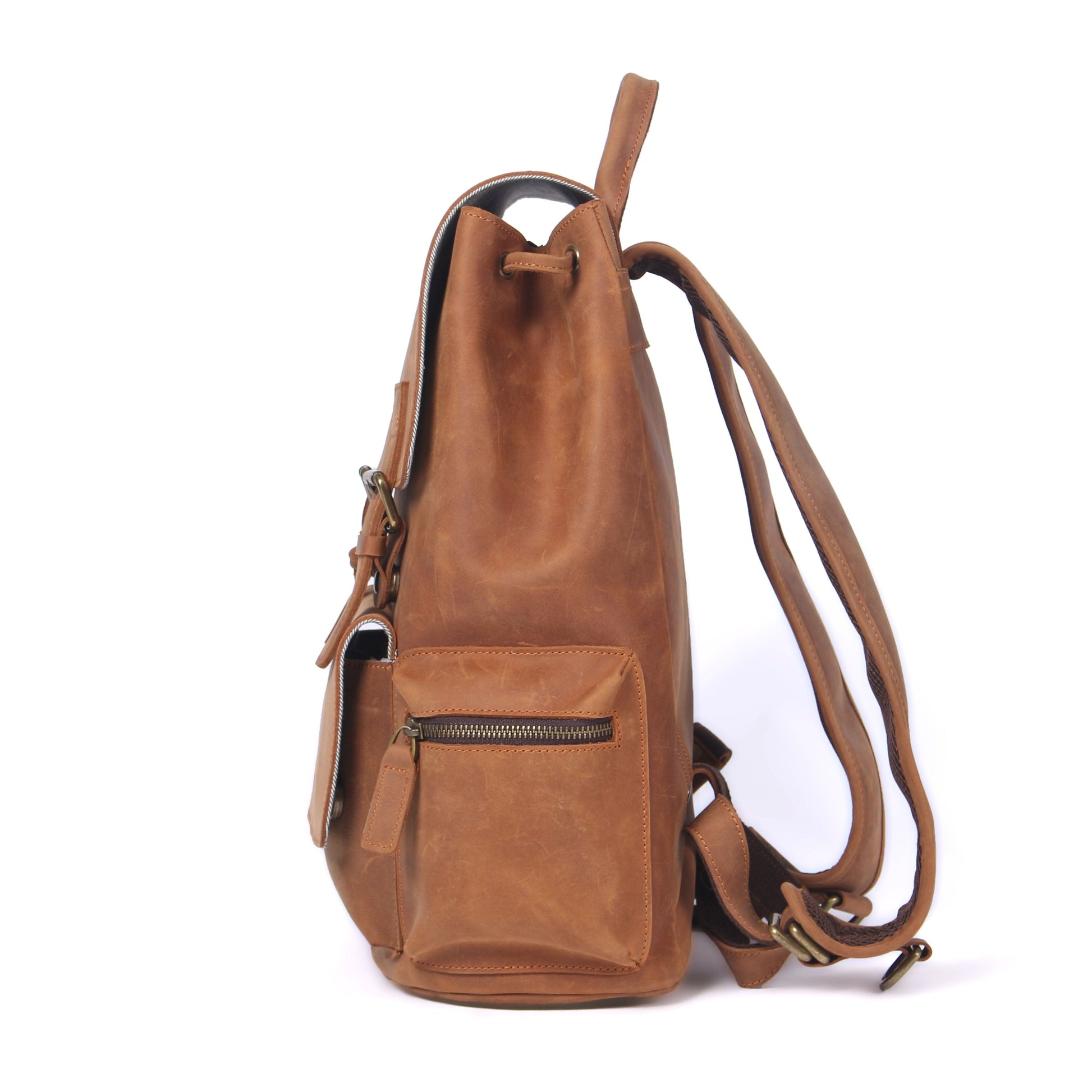 FLAM | Leather Drawstring Backpack - Retail Flare