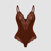 SARAH | Deep V-Neck Lace Shapewear Bodysuit