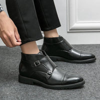 DARELL™ | Leather Boots with Double Monk Straps - Retail Flare