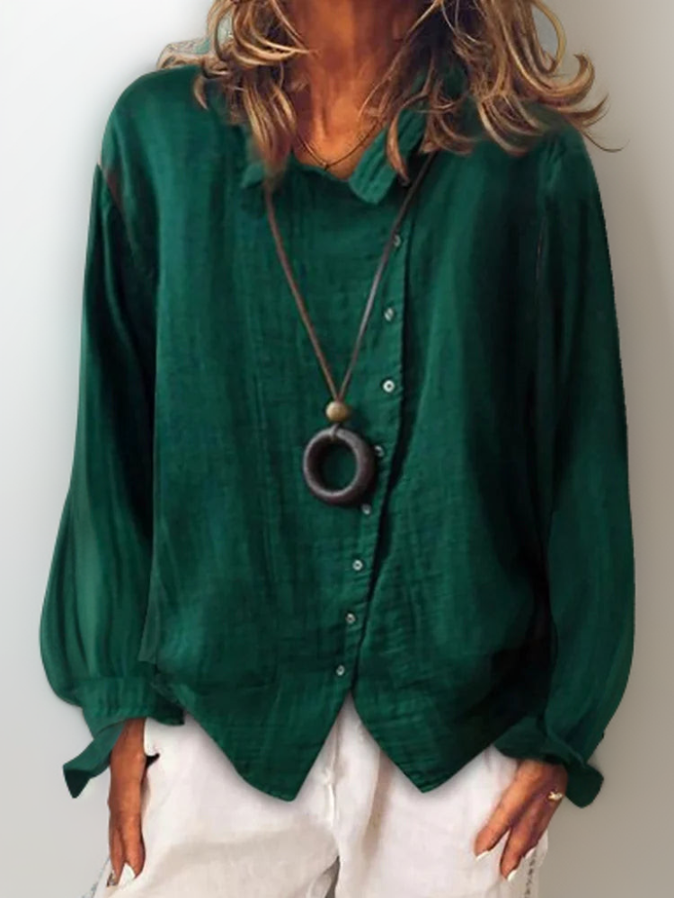 Olivia┃Lange mouwen shirt met knopen - Retail Flare