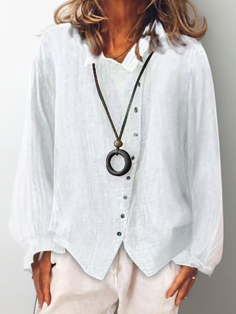 Olivia┃Lange mouwen shirt met knopen - Retail Flare