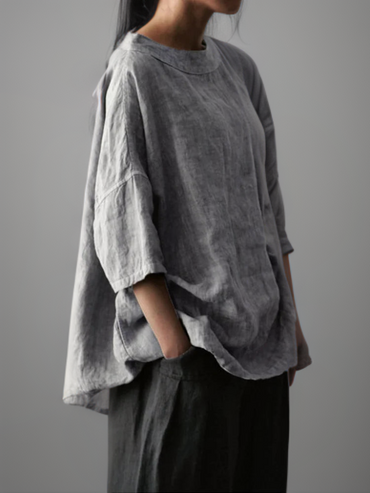 Viktoria | Vintage Oversized Tunic with Boat Neck - Retail Flare