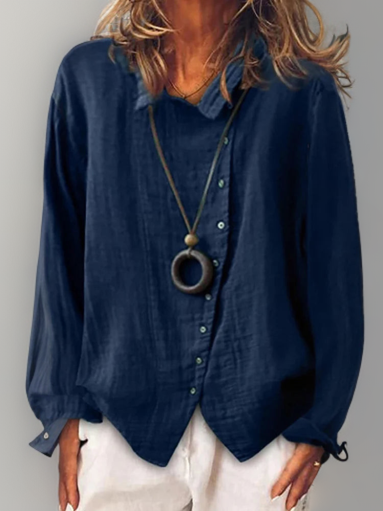 Olivia┃Lange mouwen shirt met knopen - Retail Flare