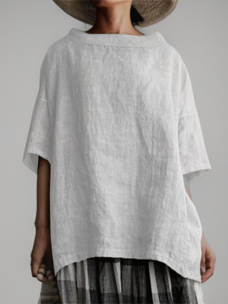 Viktoria | Vintage Oversized Tunic with Boat Neck - Retail Flare