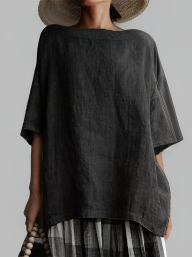 Viktoria | Vintage Oversized Tunic with Boat Neck - Retail Flare