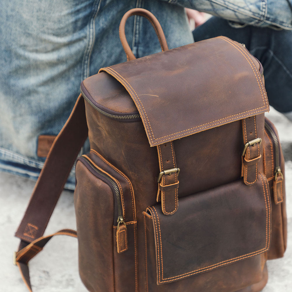 KALMAR | Leather Laptop Backpack - Retail Flare