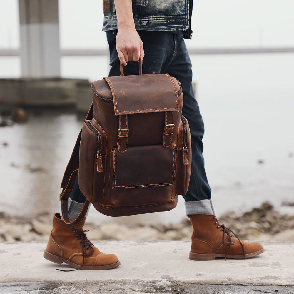 KALMAR | Leather Laptop Backpack - Retail Flare